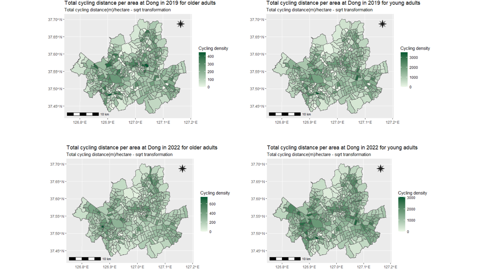 Changes in the role of built environment factors on bike-sharing usage among older adults before and after the COVID-19 pandemic: Policy implications in Seoul, South Korea - image 1 of 3